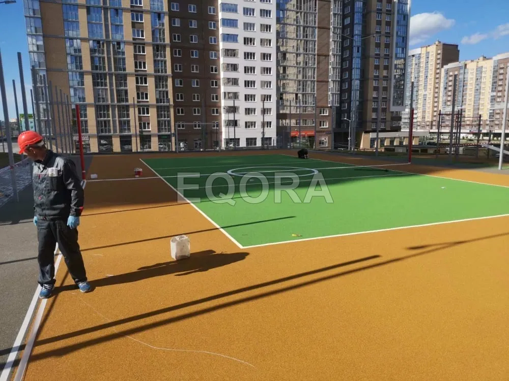 Из чего состоит бесшовное резиновое покрытие в Ларьяке?
